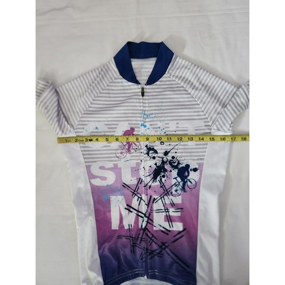 Free Fisher Big Kids Striped Powder CAN'T STOP ME Bike Cycling Jersey Size 3XL - Picture 7 of 9